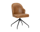 Sunpan Bretta Swivel Dining Chair - Overcast Grey / Tobacco Tan / Moto Stucco