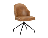 Sunpan Bretta Swivel Dining Chair - Overcast Grey / Tobacco Tan / Moto Stucco