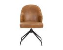 Sunpan Bretta Swivel Dining Chair - Overcast Grey / Tobacco Tan / Moto Stucco