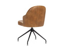 Sunpan Bretta Swivel Dining Chair - Overcast Grey / Tobacco Tan / Moto Stucco