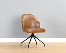 Sunpan Bretta Swivel Dining Chair - Overcast Grey / Tobacco Tan / Moto Stucco