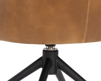Sunpan Bretta Swivel Dining Chair - Overcast Grey / Tobacco Tan / Moto Stucco