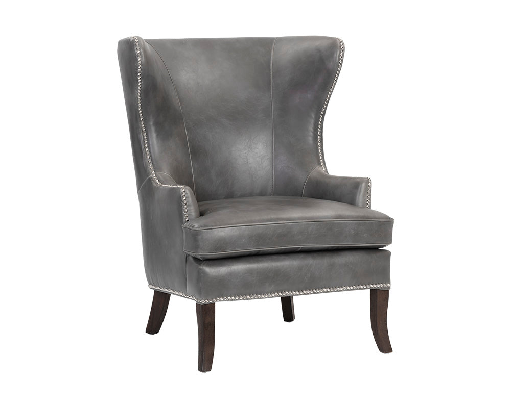Sunpan Royalton Lounge Chair - Castillo Cream/Tobacco Tan/Overcast Grey