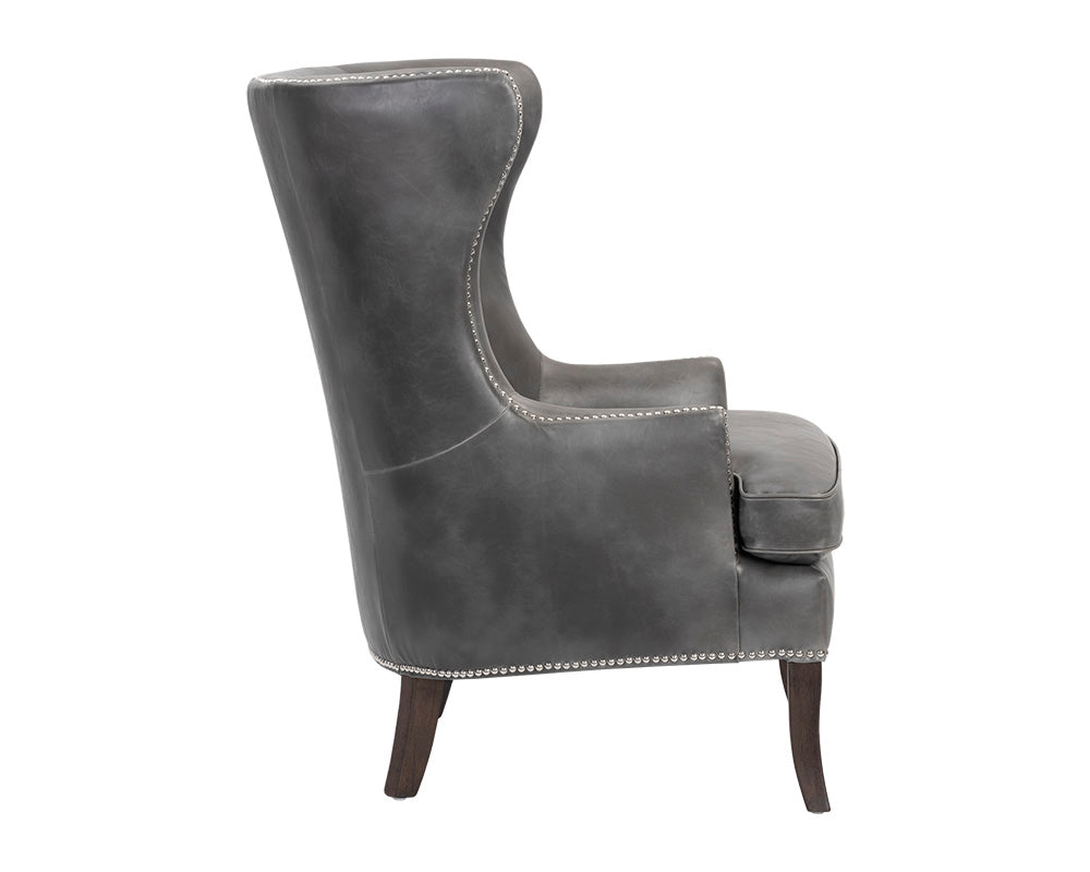 Sunpan Royalton Lounge Chair - Castillo Cream/Tobacco Tan/Overcast Grey