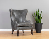 Sunpan Royalton Lounge Chair - Castillo Cream/Tobacco Tan/Overcast Grey