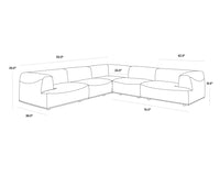 Sunpan Cairo Darren Sectional Set - Moto Stucco / Smokescreen