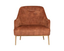 Sunpan Cameron Lounge Chair In Nono Petrol / Nono Rust / Nono Shitake