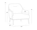 Sunpan Cameron Lounge Chair In Nono Petrol / Nono Rust / Nono Shitake