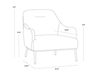 Sunpan Cameron Lounge Chair In Nono Petrol / Nono Rust / Nono Shitake