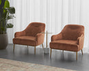 Sunpan Cameron Lounge Chair In Nono Petrol / Nono Rust / Nono Shitake