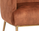 Sunpan Cameron Lounge Chair In Nono Petrol / Nono Rust / Nono Shitake