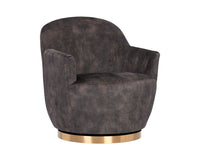 Sunpan Casey Swivel Lounge Chair in Nono Cream/  Petrol / Shitake