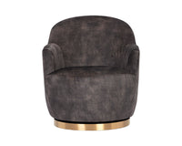 Sunpan Casey Swivel Lounge Chair in Nono Cream/  Petrol / Shitake