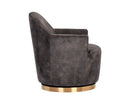 Sunpan Casey Swivel Lounge Chair in Nono Cream/  Petrol / Shitake