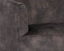 Sunpan Casey Swivel Lounge Chair in Nono Cream/  Petrol / Shitake