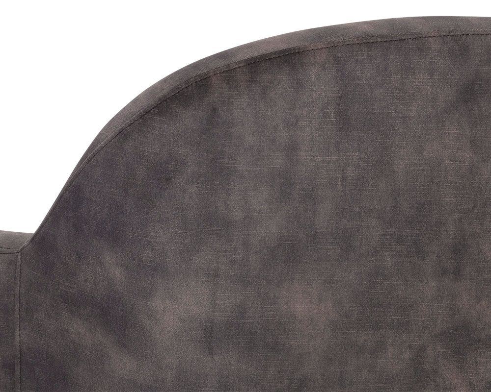 Sunpan Casey Swivel Lounge Chair in Nono Cream/  Petrol / Shitake