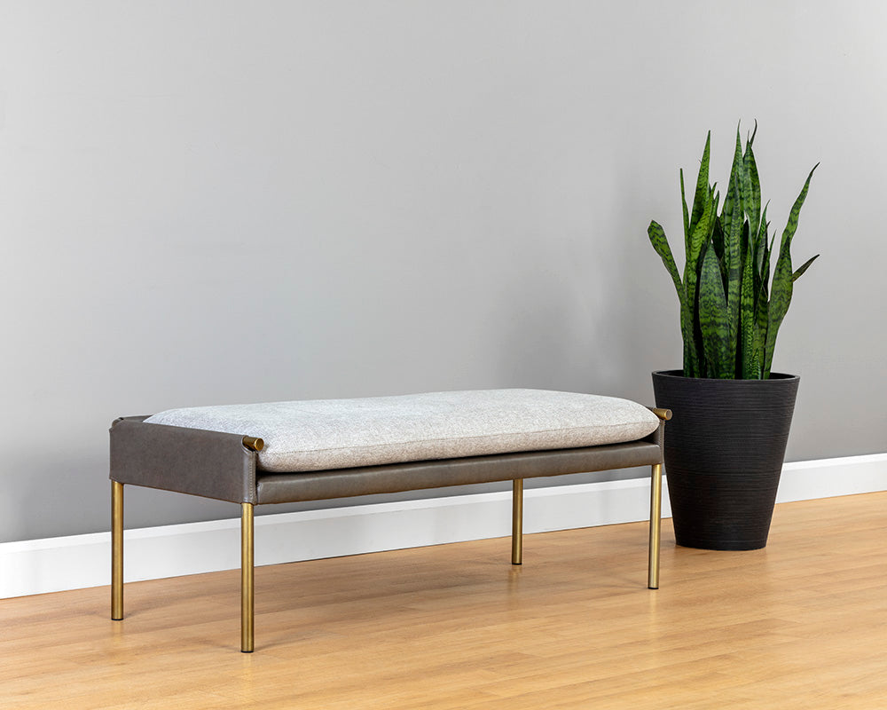 Sunpan Bellevue Bench - Abbington Black and Bravo Black / Belfast Heather Grey and Bravo Ash / Bravo Cream
