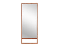 Sunpan Bridgeport Floor Mirror in Dark Brown/Natural