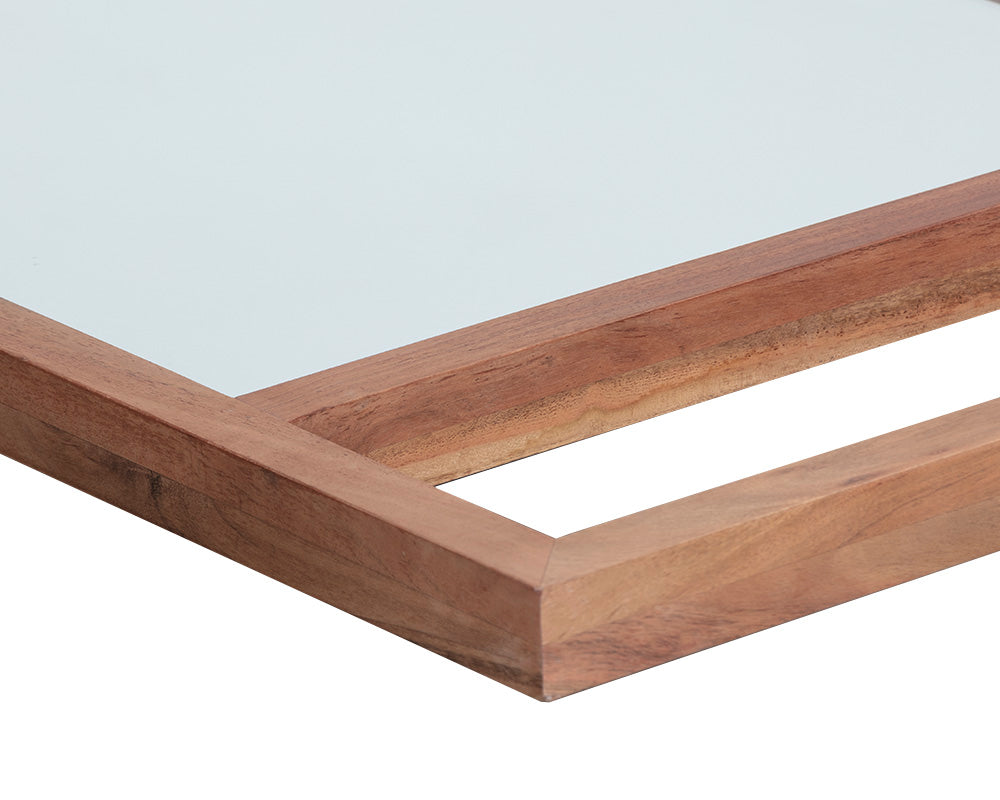 Sunpan Bridgeport Floor Mirror in Dark Brown/Natural