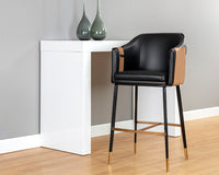 Sunpan Carter Barstool - Napa Beige And Napa Tan/Napa Black And Napa Cognac