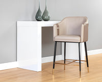 Sunpan Carter Counter Stool - Napa Beige And Napa Tan/Napa Black And Napa Cognac