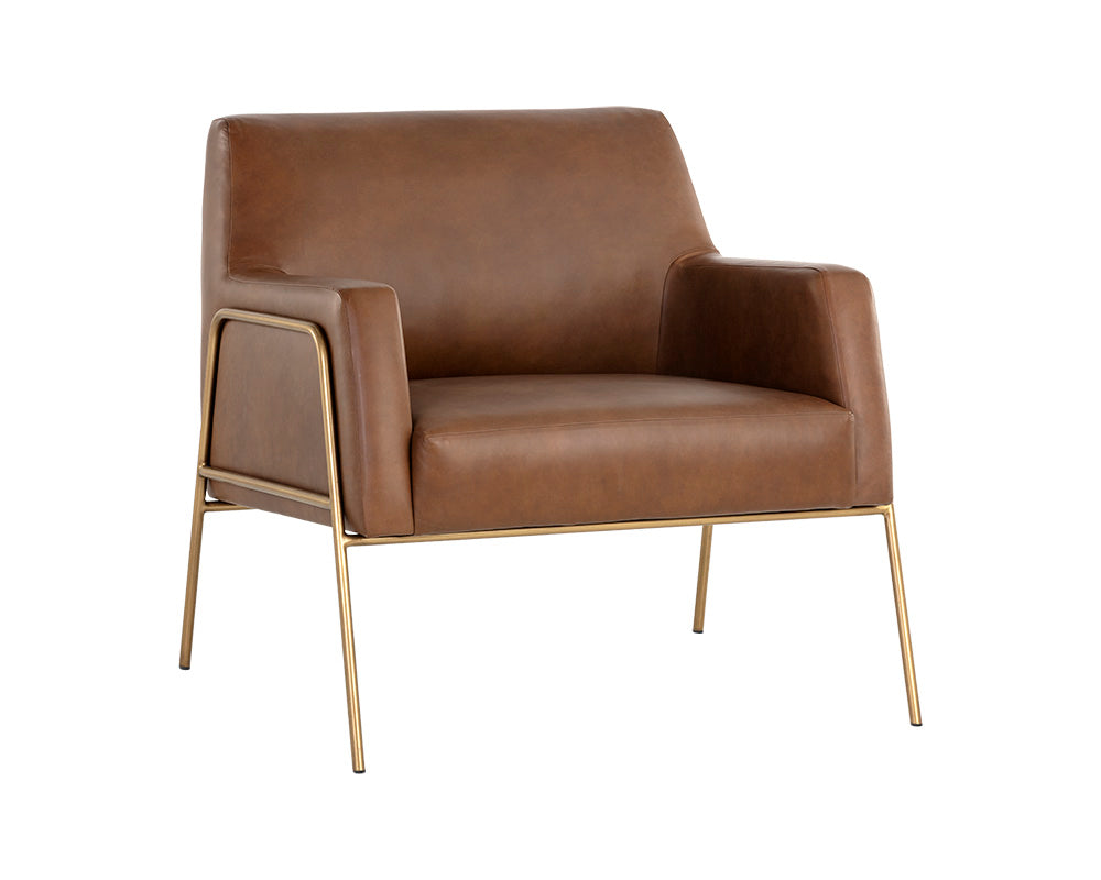 Sunpan Cybil Lounge Chair in Vintage Caramel Leather
