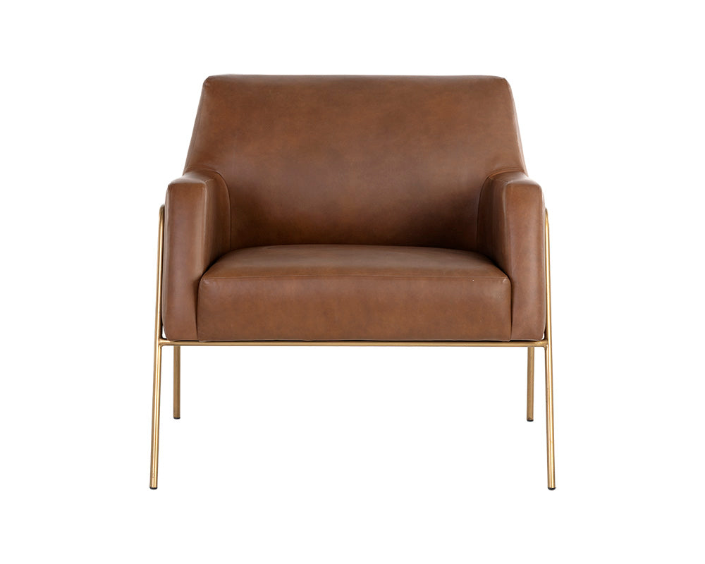 Sunpan Cybil Lounge Chair in Vintage Caramel Leather