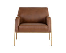 Sunpan Cybil Lounge Chair in Vintage Caramel Leather
