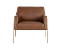 Sunpan Cybil Lounge Chair in Vintage Caramel Leather