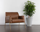 Sunpan Cybil Lounge Chair in Vintage Caramel Leather