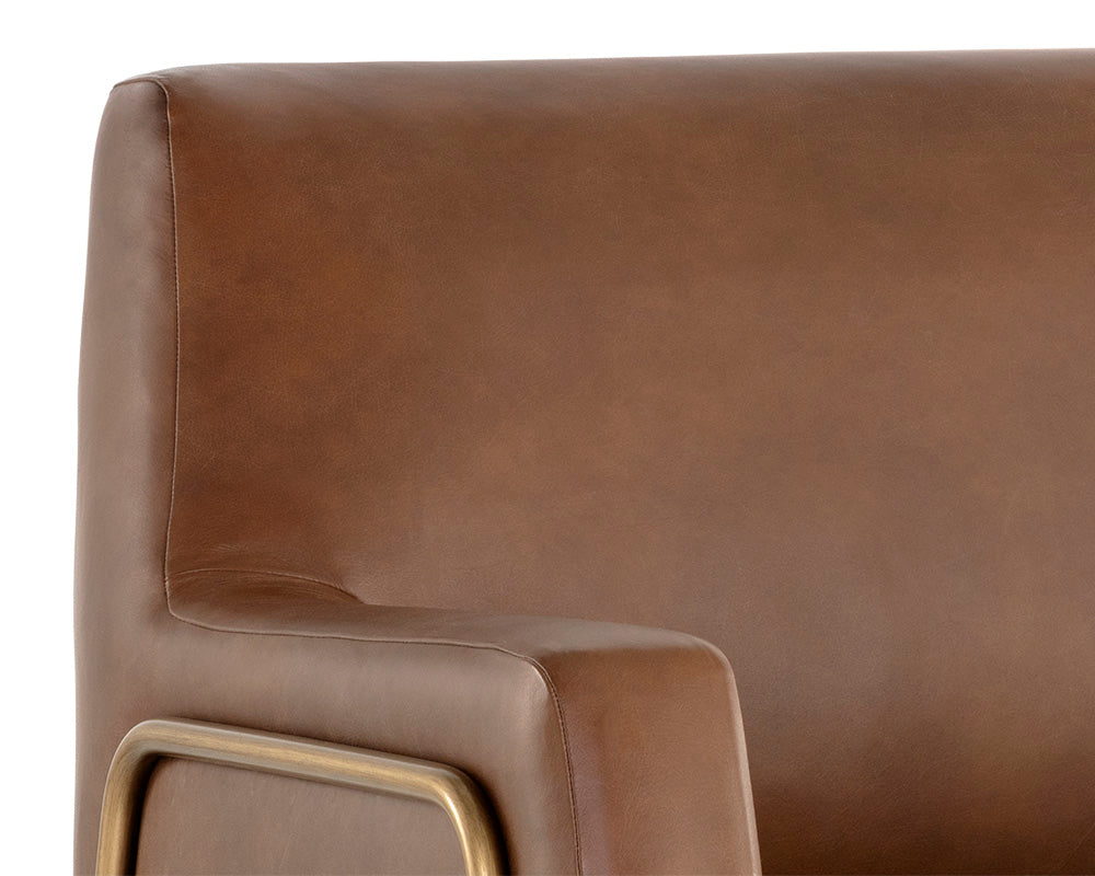 Sunpan Cybil Lounge Chair in Vintage Caramel Leather