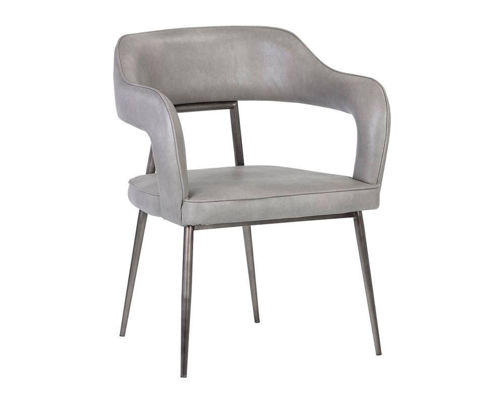 Sunpan Kenny Dining Armchair - Bravo Black/Metal
