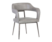 Sunpan Kenny Dining Armchair - Bravo Black/Metal