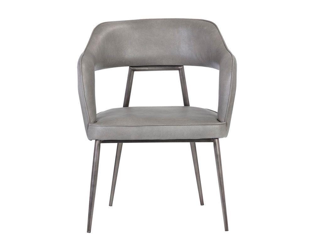 Sunpan Kenny Dining Armchair - Bravo Black/Metal