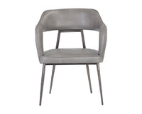Sunpan Kenny Dining Armchair - Bravo Black/Metal