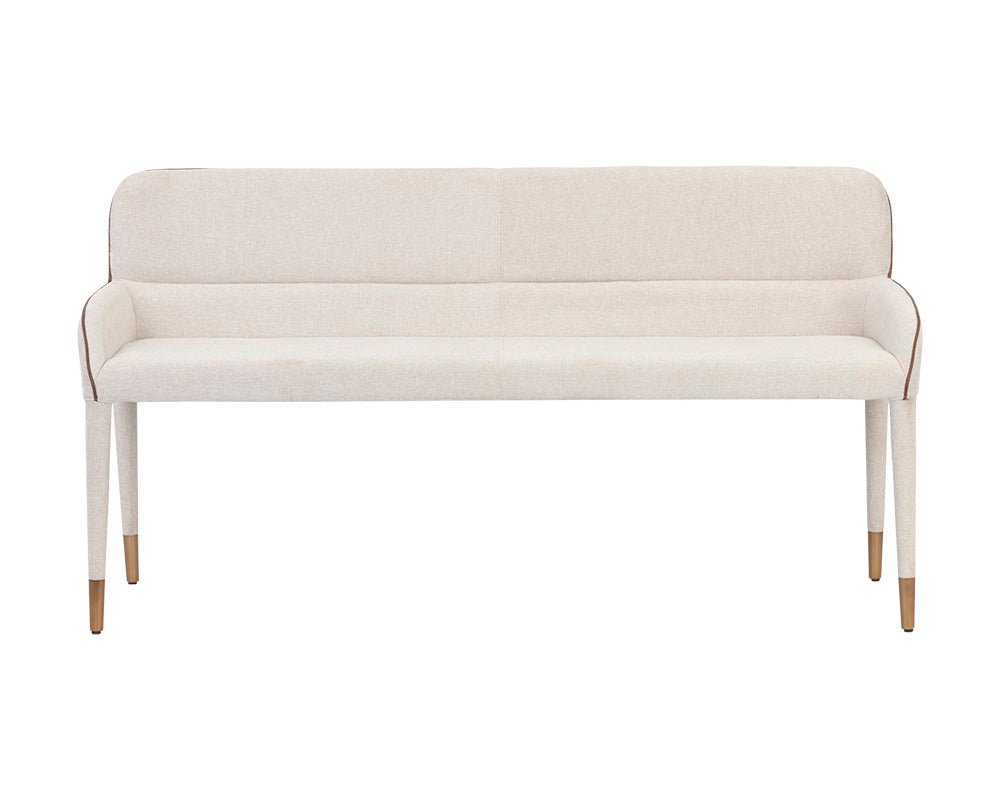 Sunpan Cortland Banquette in Belfast Oatmeal