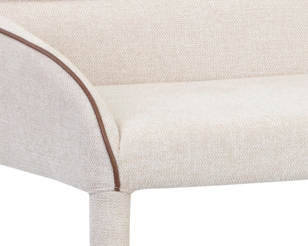 Sunpan Cortland Banquette in Belfast Oatmeal