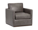 Sunpan Portman Swivel Lounge Chair - Marseille Camel/Concrete Leather