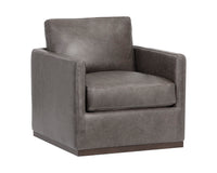 Sunpan Portman Swivel Lounge Chair - Marseille Camel/Concrete Leather
