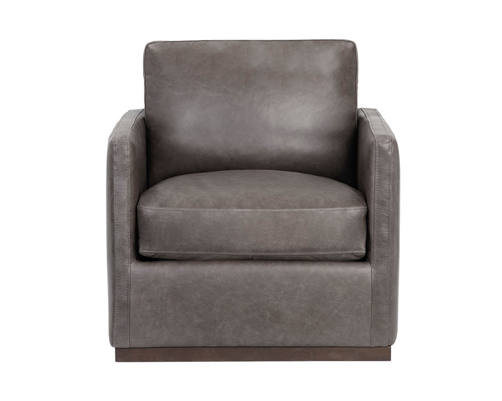 Sunpan Portman Swivel Lounge Chair - Marseille Camel/Concrete Leather