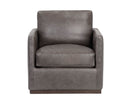 Sunpan Portman Swivel Lounge Chair - Marseille Camel/Concrete Leather