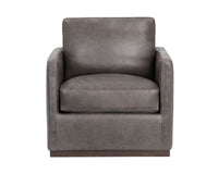 Sunpan Portman Swivel Lounge Chair - Marseille Camel/Concrete Leather