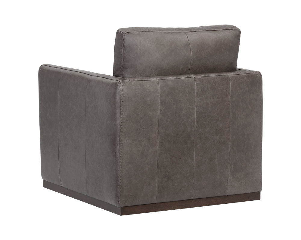Sunpan Portman Swivel Lounge Chair - Marseille Camel/Concrete Leather
