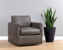 Sunpan Portman Swivel Lounge Chair - Marseille Camel/Concrete Leather