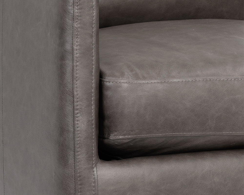 Sunpan Portman Swivel Lounge Chair - Marseille Camel/Concrete Leather