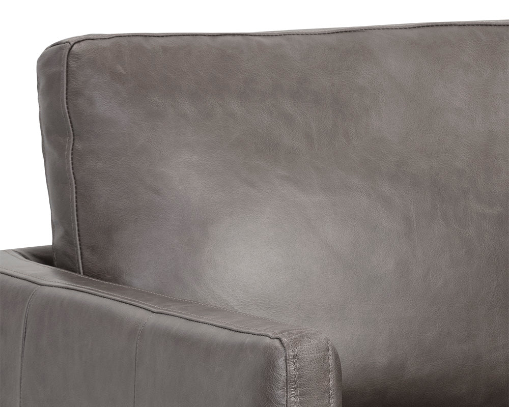 Sunpan Portman Swivel Lounge Chair - Marseille Camel/Concrete Leather