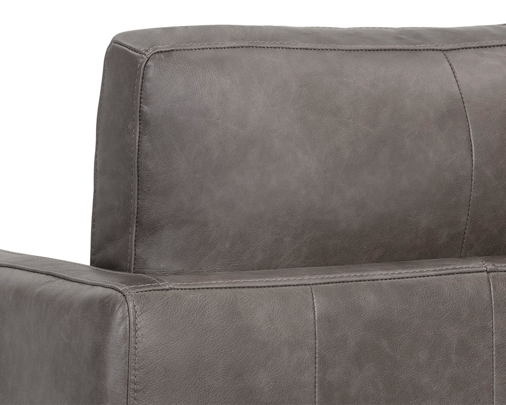 Sunpan Portman Swivel Lounge Chair - Marseille Camel/Concrete Leather
