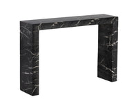 Sunpan Axle Console Table - Marble Look In Black/Grey