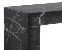 Sunpan Axle Console Table - Marble Look In Black/Grey