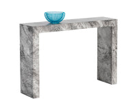 Sunpan Axle Console Table - Marble Look In Black/Grey